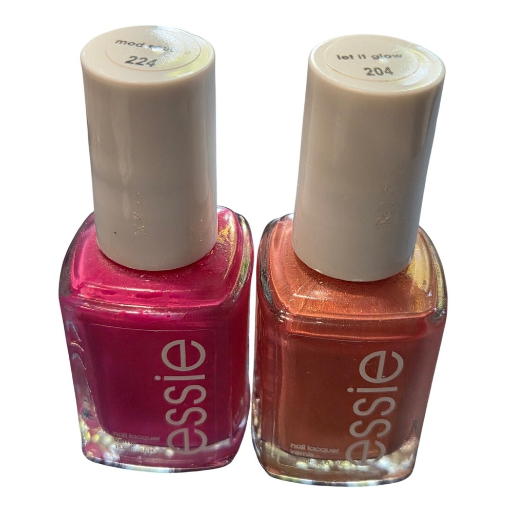 Essie Nail Polish Duo Mod Square 224 Pink and Let It Glow 204 Copper Shimmer